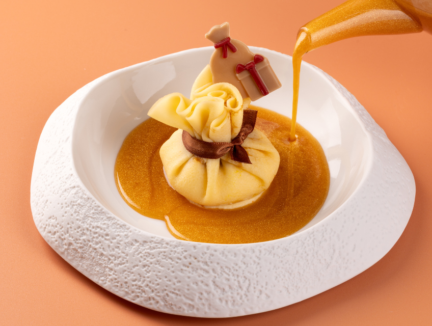 plated dessert with sauce