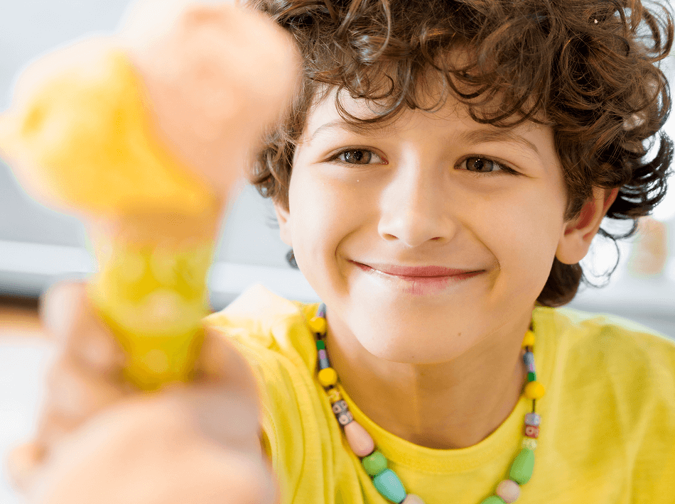 Gelato Vèlab con bambino