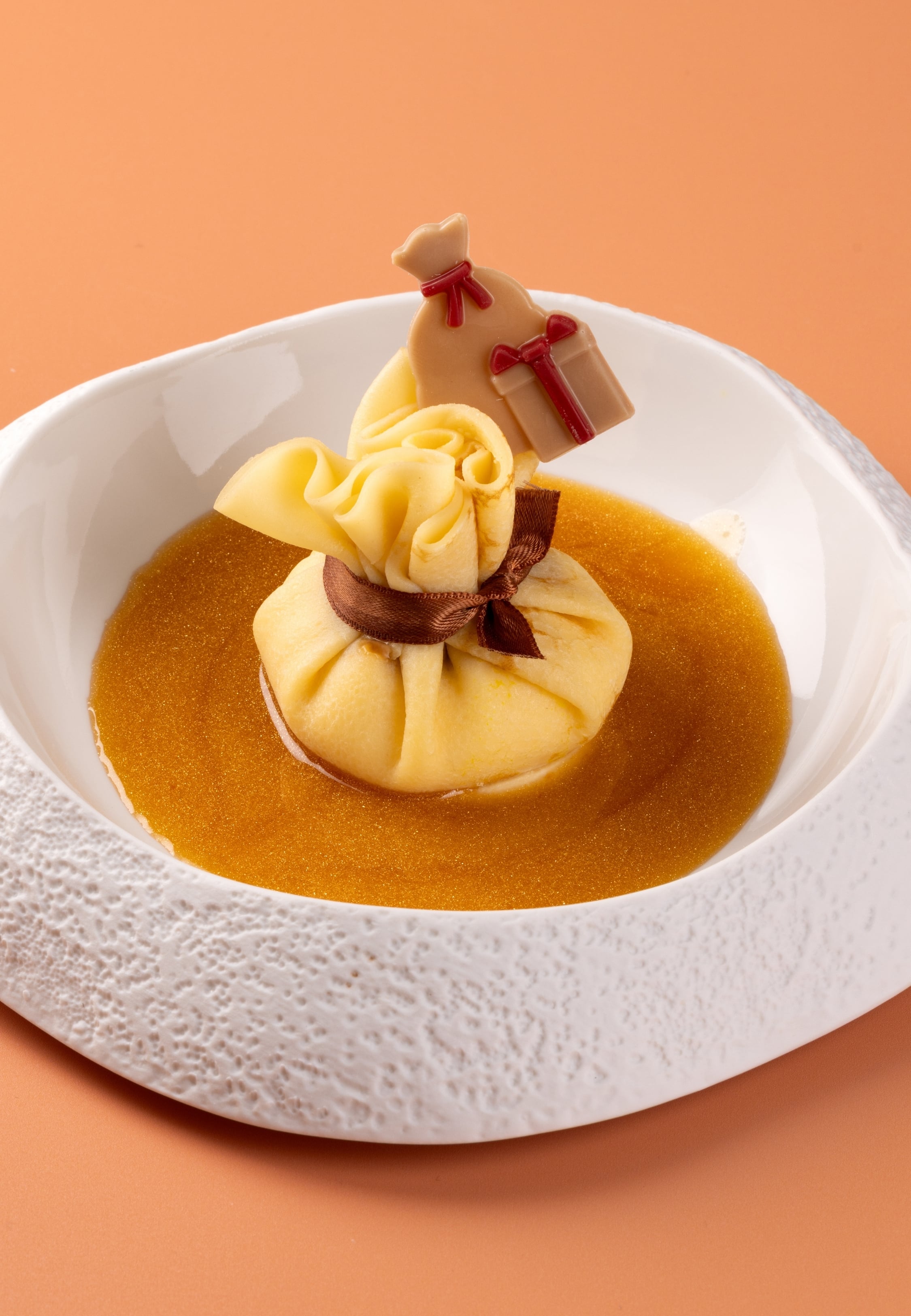 decorated plated dessert
