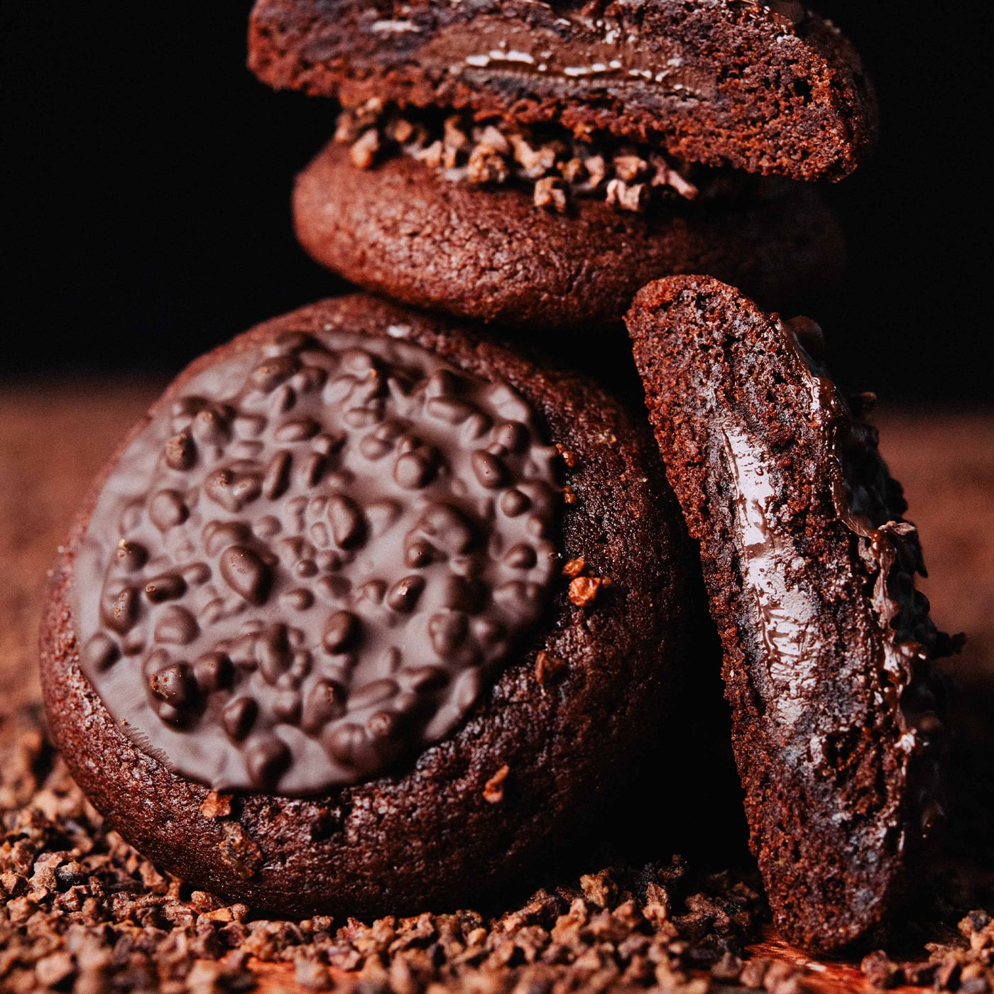 Domori - Cookies al cacao con ripieno nocciolata