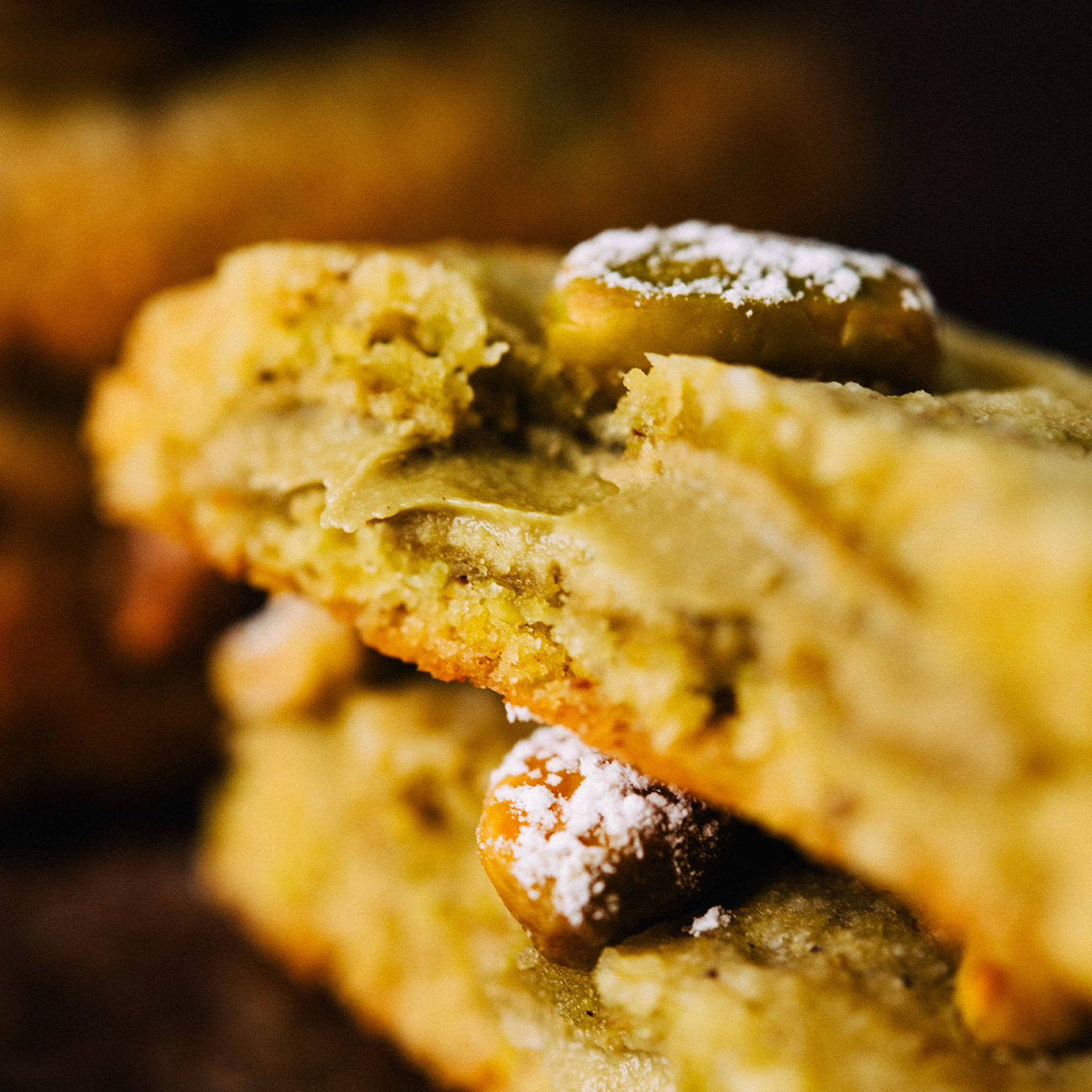Domori - Cookies al pistacchio con ripieno pistacchio