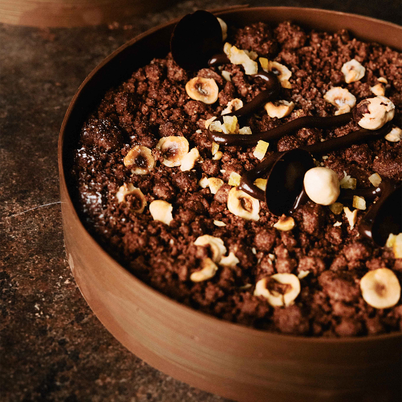 IRCA - mandain hazelnut tart