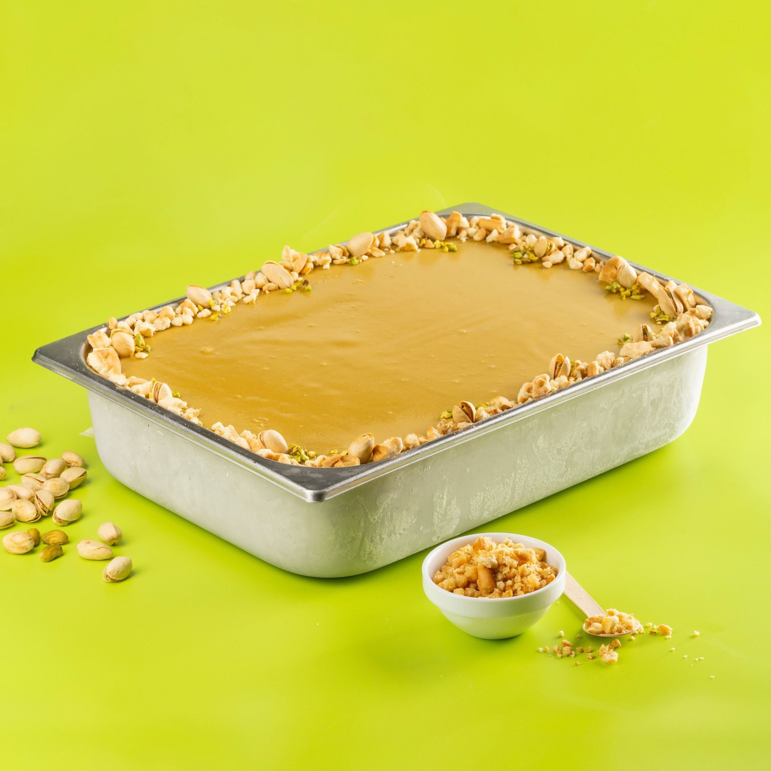 vascahetta gelato al frollino vegano con variegato al pistacchio vegano 