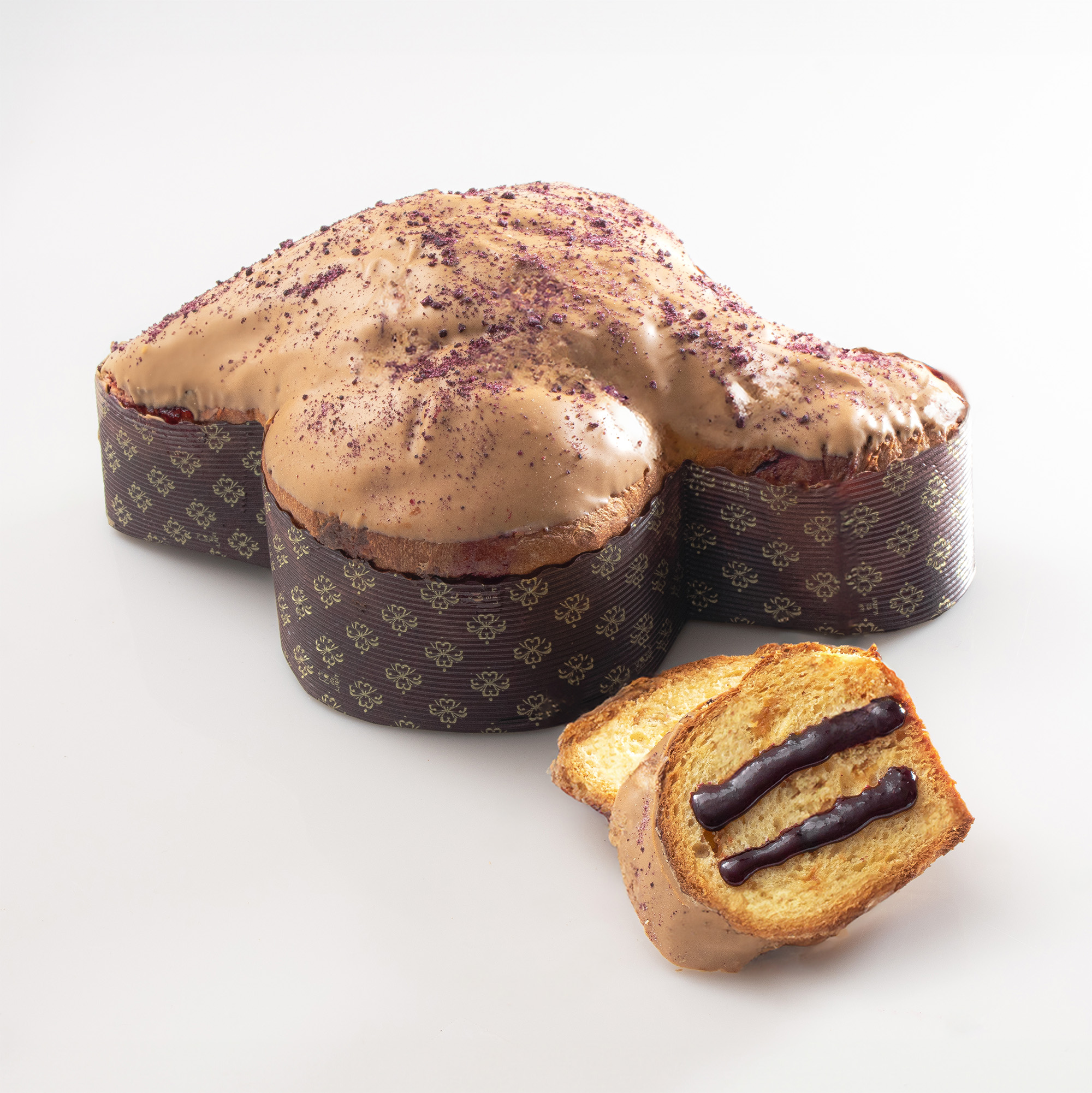 Colomba al caramello e mirtillo 