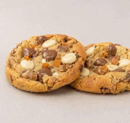 Cookies cioccolato, albicocca e caramello