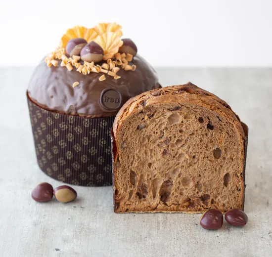 PANETTONE WITH MILK CHOCOLATE, CHESTNUTS AND APRICOTS 