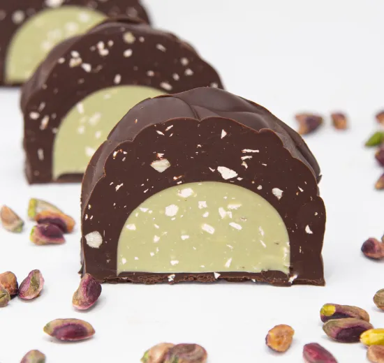 SOFT NOUGAT WITH CHOCOLATE, PISTACHIO AND TORRONCINO