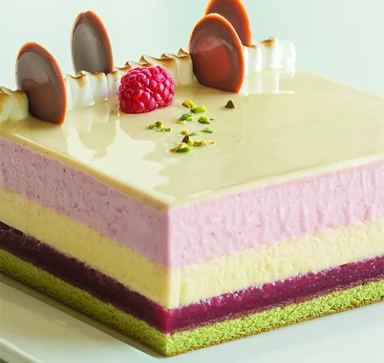 RASPBERRY BAVAROISE, MOUSSE AND FROZEN DESSERT