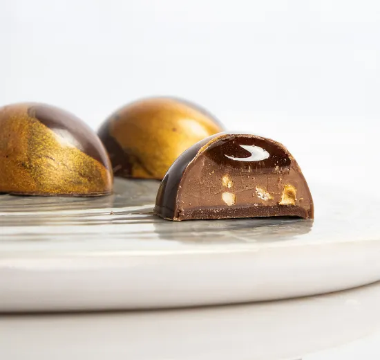 vegan lemon and hazelnut praline