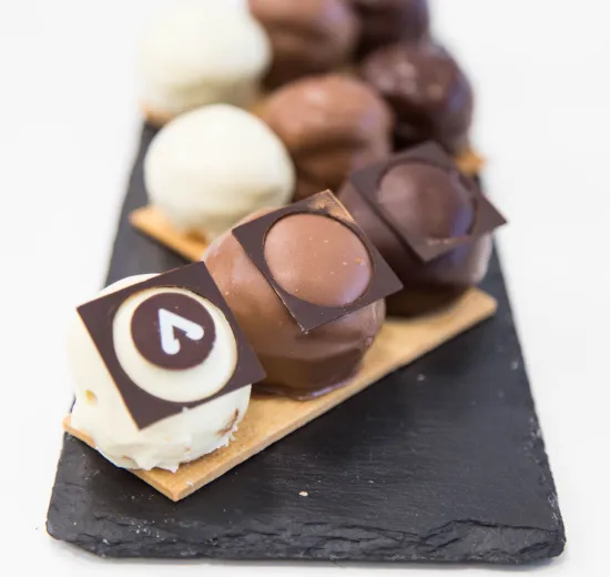 THREE CHOCOLATE PROFITEROLES