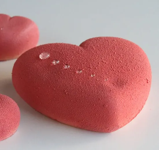 Pear and chocolate heart