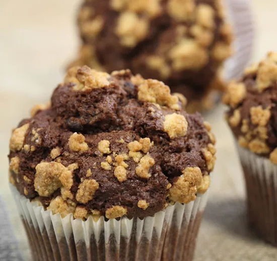 CHOCOLATE FLAVOURED CRUNCHY MUFFINS