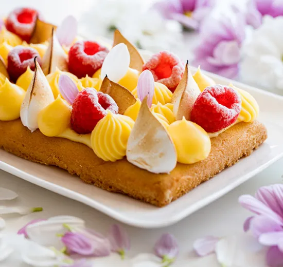 Lemon raspberry tart